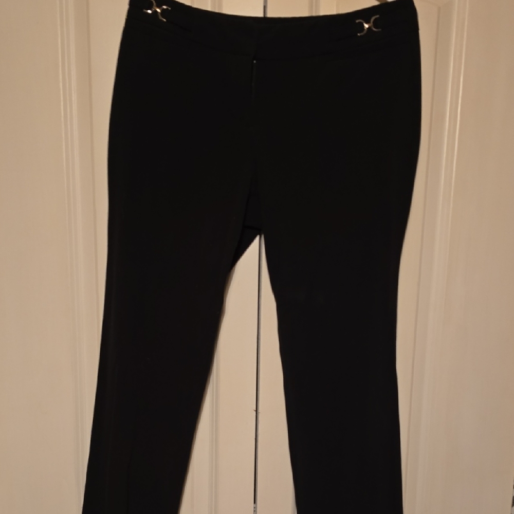 New York & Company Elegant Black Straight Leg Pants